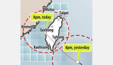 Typhoon forecast to hit Taiwan today