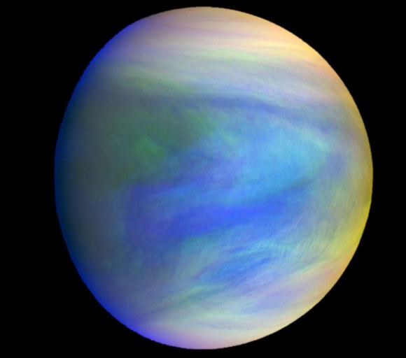 A composite image of the planet Venus as seen by the Japanese probe Akatsuki. The clouds of Venus could have environmental conditions conducive to microbial life. Credit: JAXA/Institute of Space and Astronautical Science