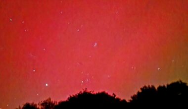 The Northern Lights over Llanbrynmair Powys. My first time seeing it in 31 years, and it definitely showed up for sure!