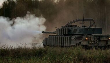 Leopard 1A5DK-V main battle tank (MBT) from the 5th Separate Tank Brigade, of the Ukrainian Army.