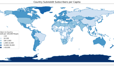 Country Subreddit Subscribers per Capita [OC]