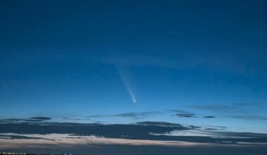 The Atlas comet was spotted in the sky over the Ukrainian city of Chornomorsk in the Odesa region