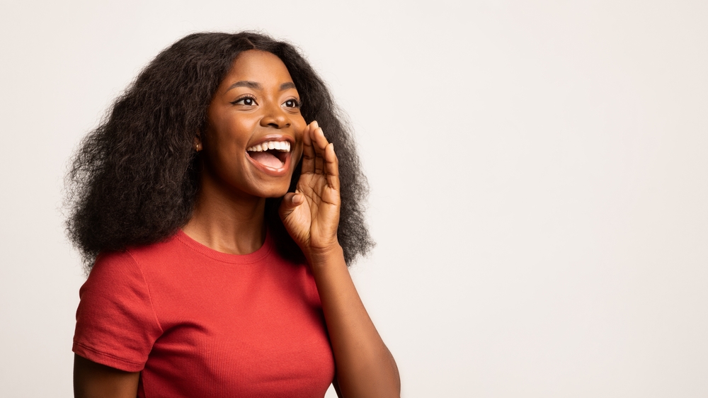 woman using her voice