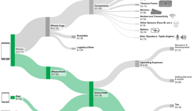 [OC] Apple Q1 sankey & iPhone COGS breakdown