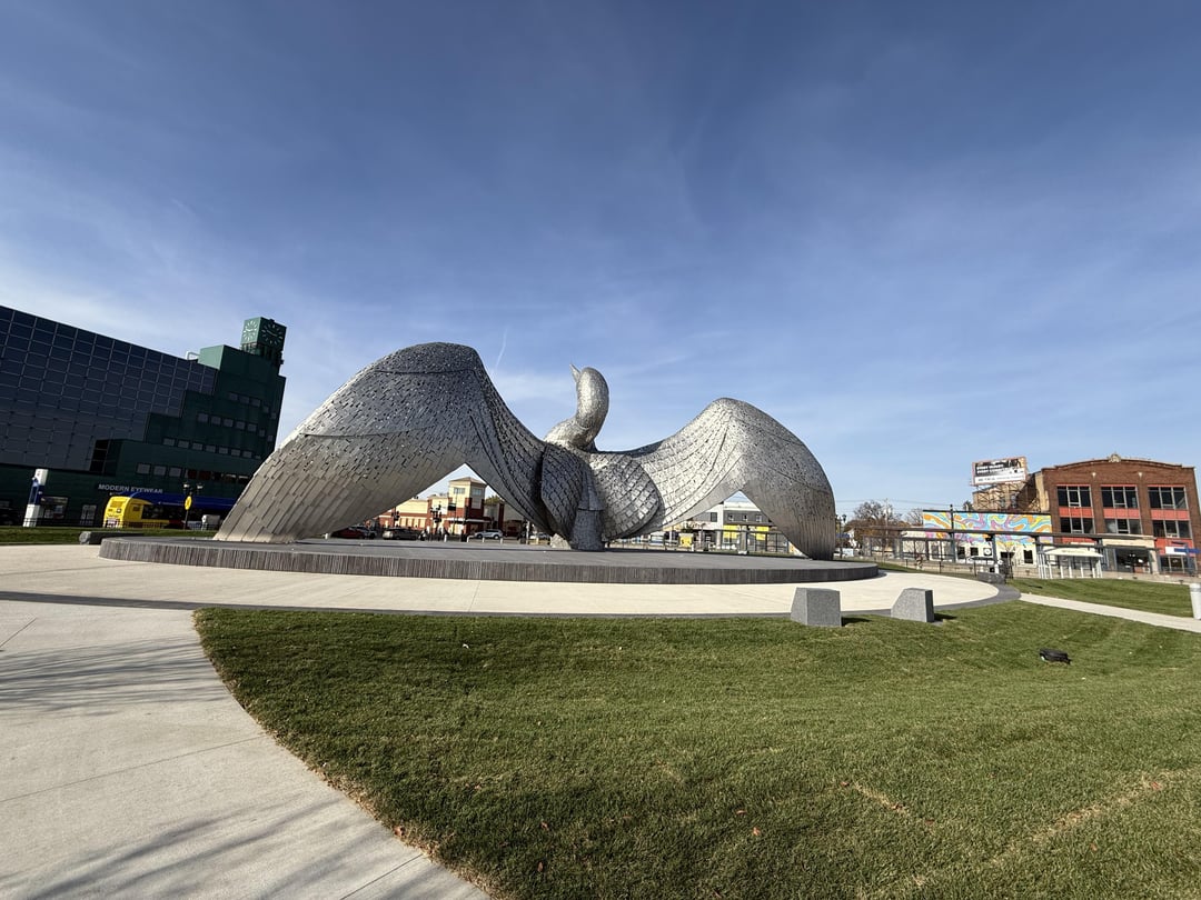 Andy Scott, creator of the Kelpies (which i saw in September), graced St. Paul, Minnesota with The Calling. A loon taking flight, which i just saw today!  Such an incredible artists.  I love Scotland and now have a wee bit more of a connection near me.