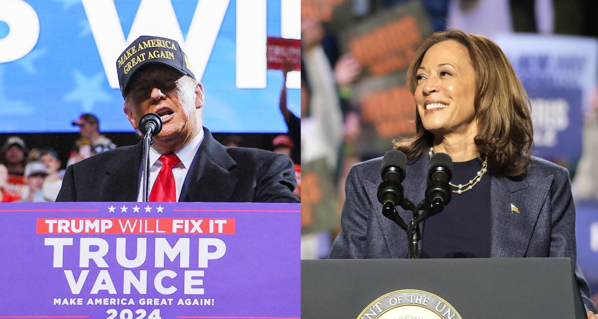 Latest surveys on Harris vs. Trump