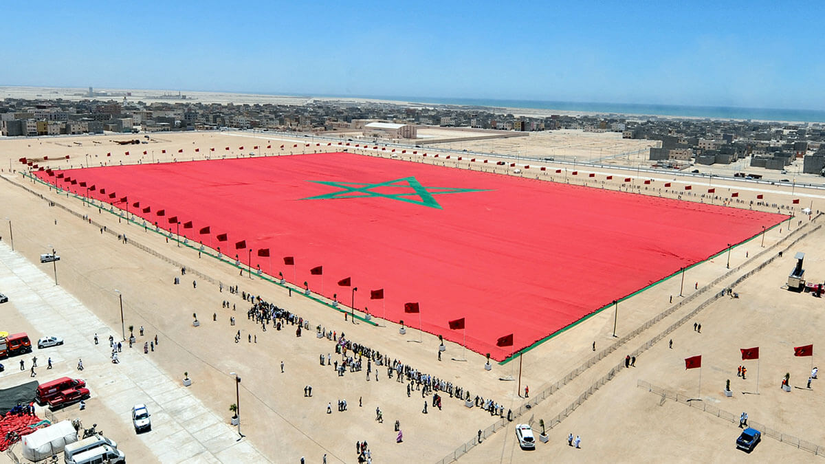 <p>Bandera marroquí en la ciudad de Dajla - PHOTO/AIDA</p>
