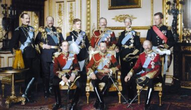 D. Manuel II e outros 8 Reis durante o funeral do rei Edward VII