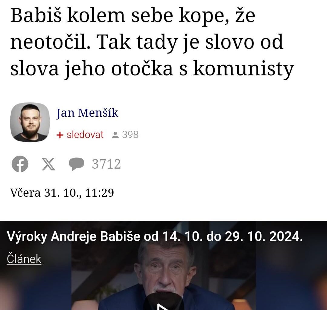 Babiš tvrdí, že média lžou o jeho výrocích o spolupráci s koalicí STAČILO!, tady je článek, kde jsou vidět jeho názorové otočky v průběhu dnů.