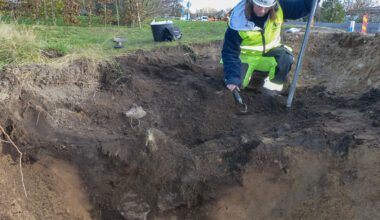 Excavation of Viking cemetery, Tvaaker, Sweden