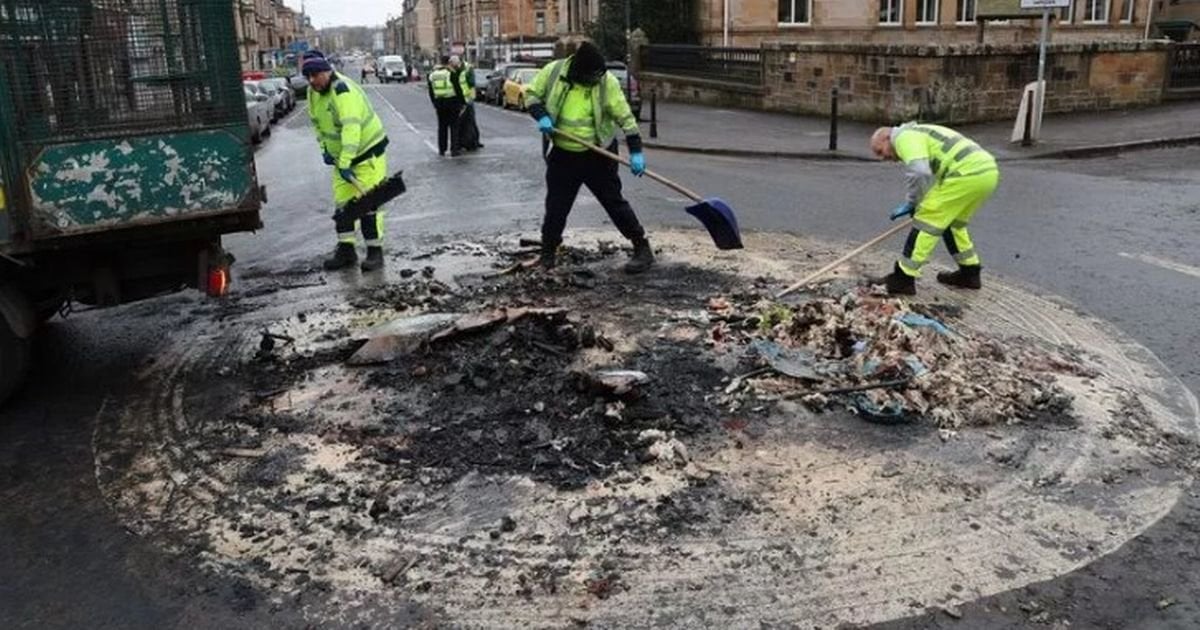 Pictures show disgraceful aftermath of Glasgow Bonfire Night as police probe begins