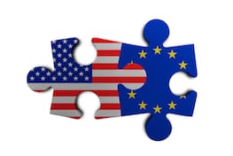 USA and EU puzzle from flags US-Wahl E-paper