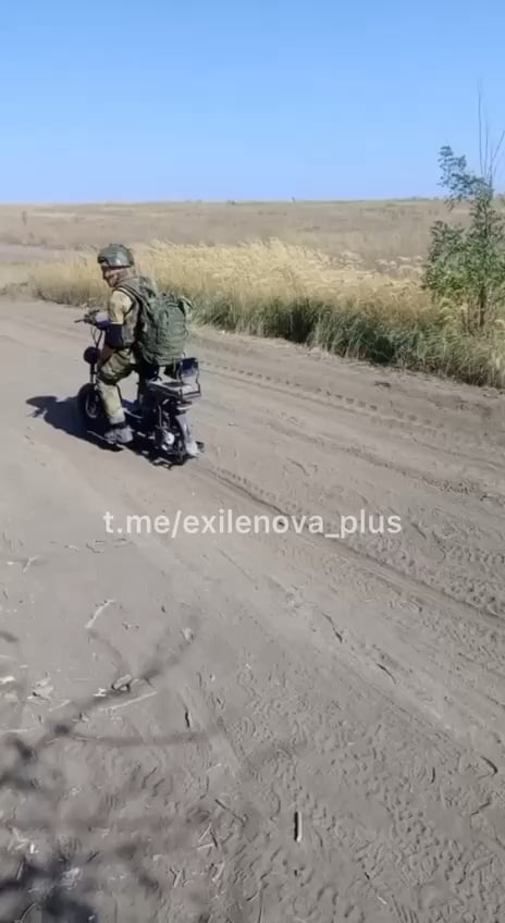 Russian army is now motorized on scooters.