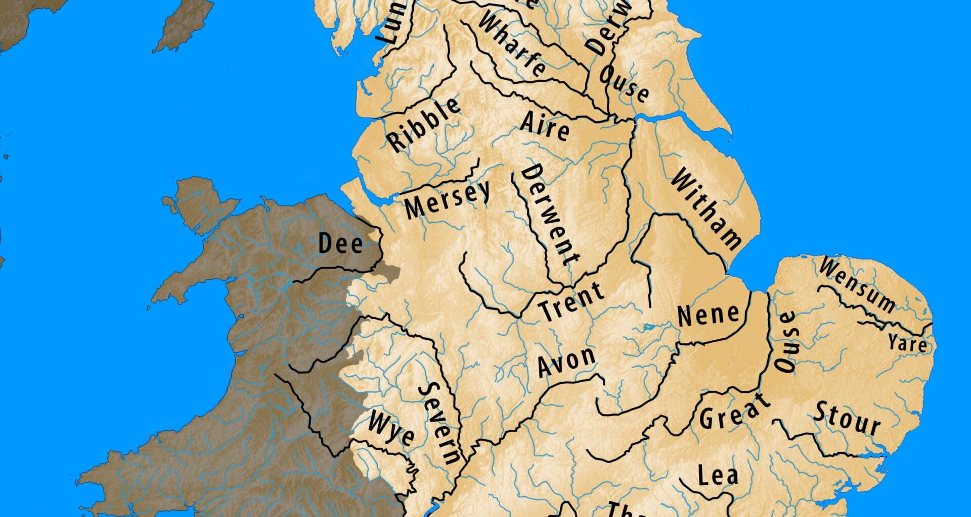 Map of England's major rivers. Do you have a favourite? Mine is the Lune.