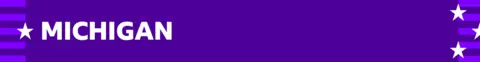 Purple banner denoting Michigan