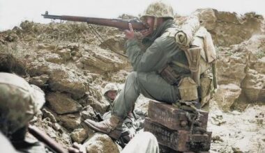 US Marine on Iwo Jima, 1945