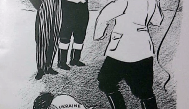 This poster first appeared in 1930 in the English language Ukrainian magazine Tryzub