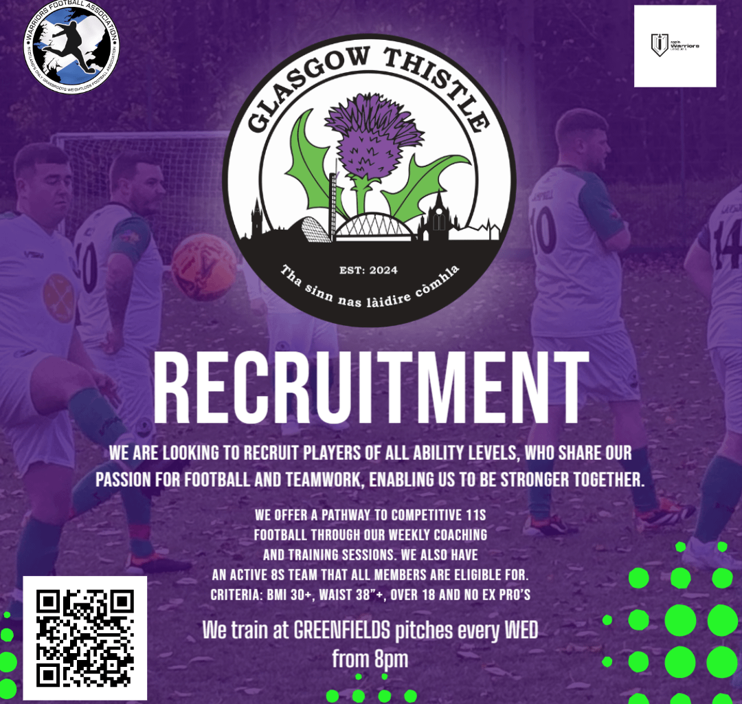 Strathclyde based men who would like to lose weight and play football please give us a shout :)