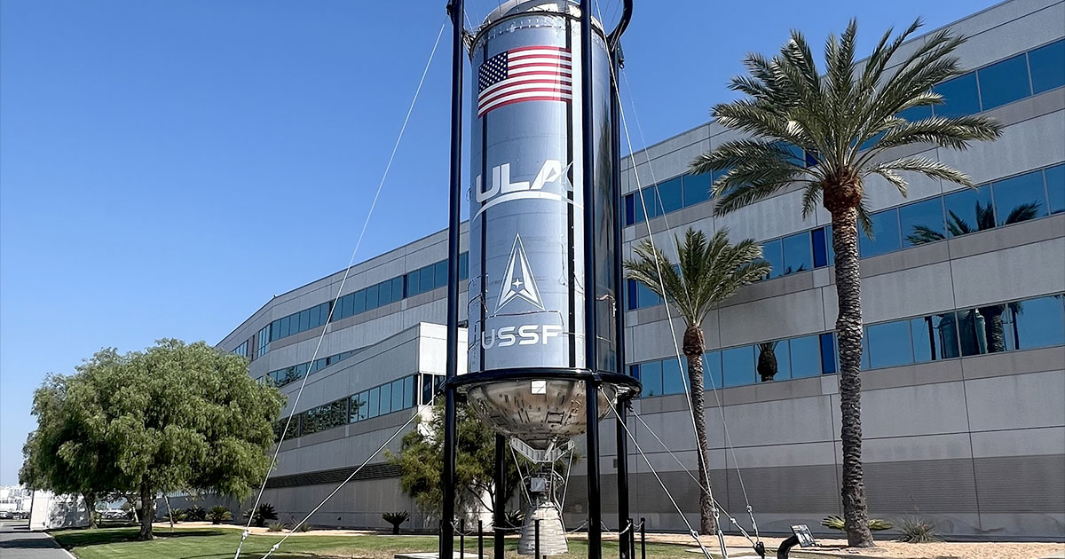 Go Centaur! Space Force stands up rocket stage at Los Angeles base