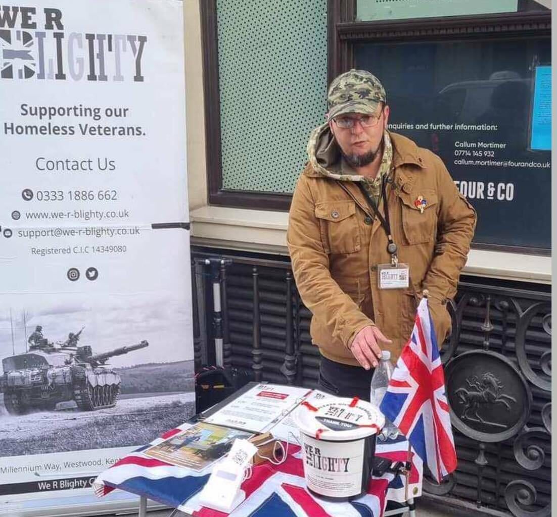 Fake forces veteran scam “charity “ outside Waterloo station and various parts of London - they use the name “we are Blighty”