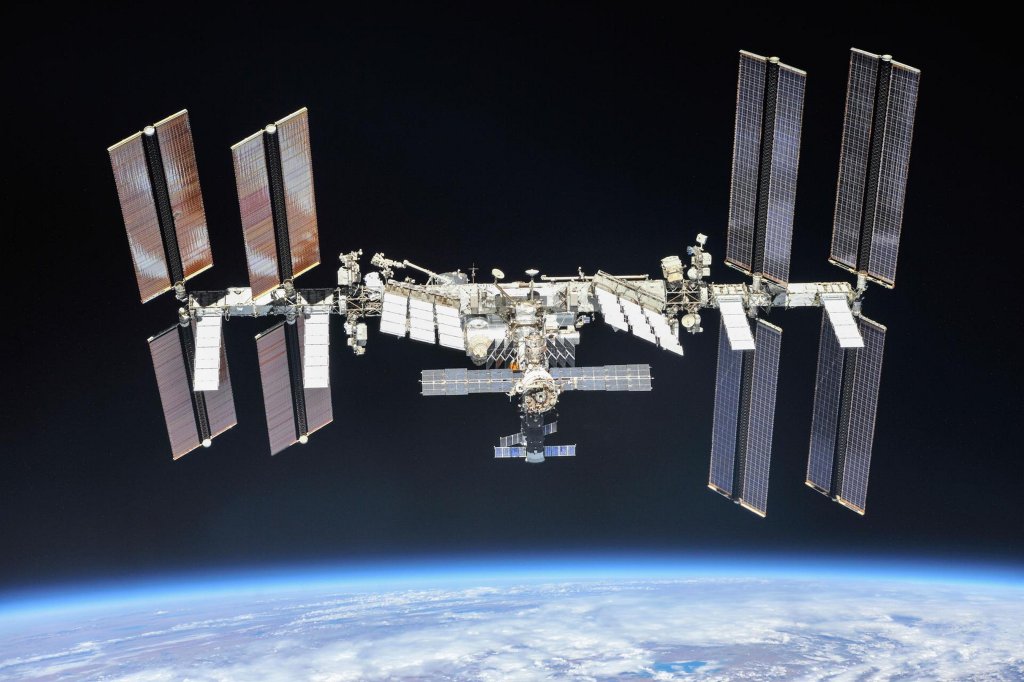 International Space Station in orbit, photographed by Expedition 56 crew members from a Soyuz spacecraft in November 2018