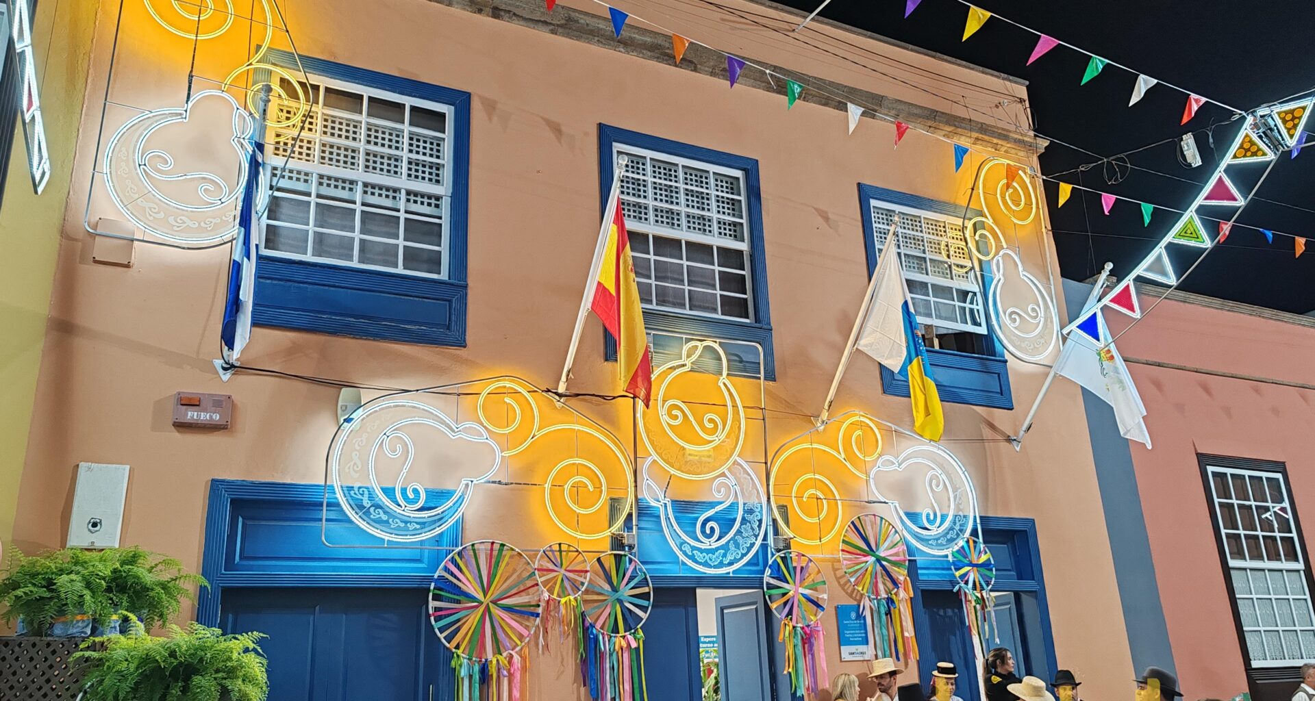 traditional Canarian house during local celebration.